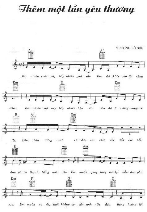 Sheet nhạc Thêm Một Lần Yêu Thương